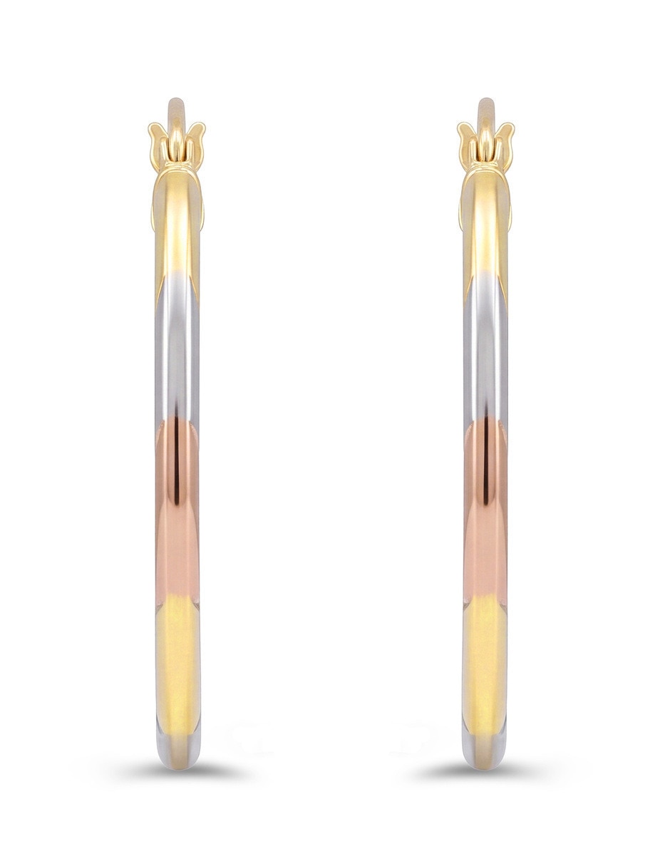 Arracadas joyerias bizzarro de oro florentino 14 k con acabado brillante