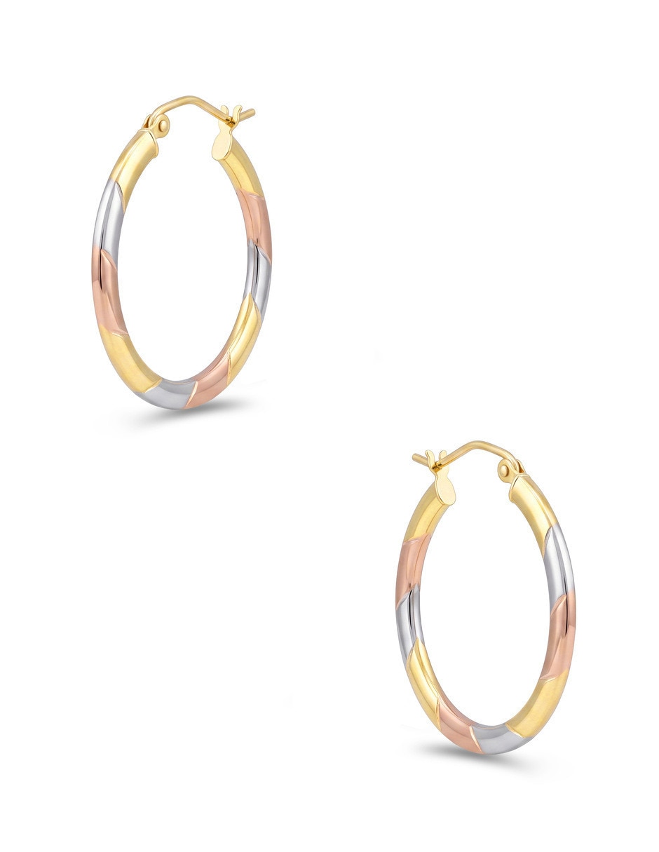 Arracadas joyerias bizzarro de oro florentino 14 k con acabado brillante 2