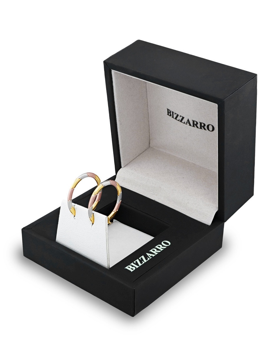 Arracadas joyerias bizzarro de oro florentino 14 k con acabado brillante 3