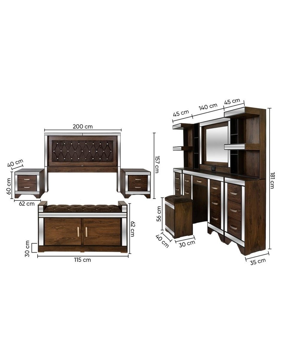 Set recámara alesia de mdf 16