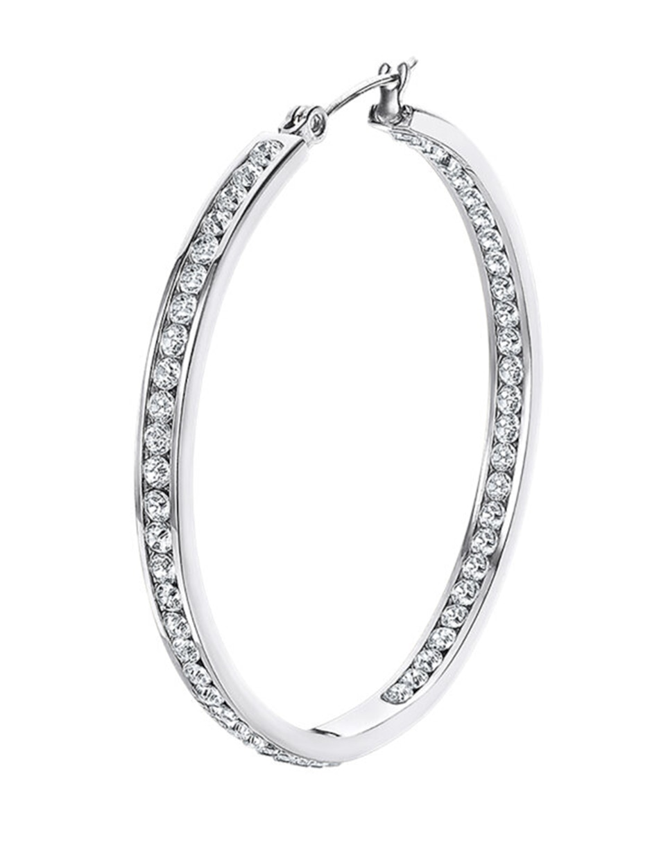 Arracadas lotus style urban woman con acabado brillante zirconia cúbica 3