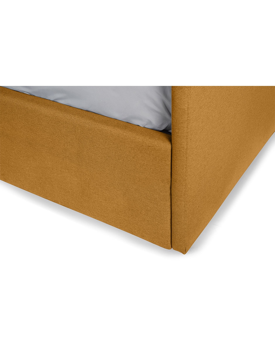 Base para cama armable individual kalia tela lino de madera pino 8
