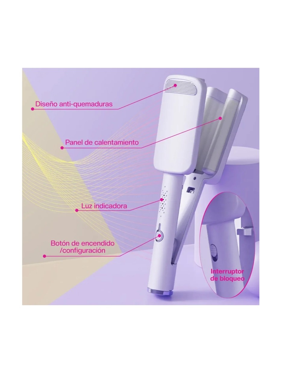 Rizadora de cabello genérica 22 mm de cerámica - iones