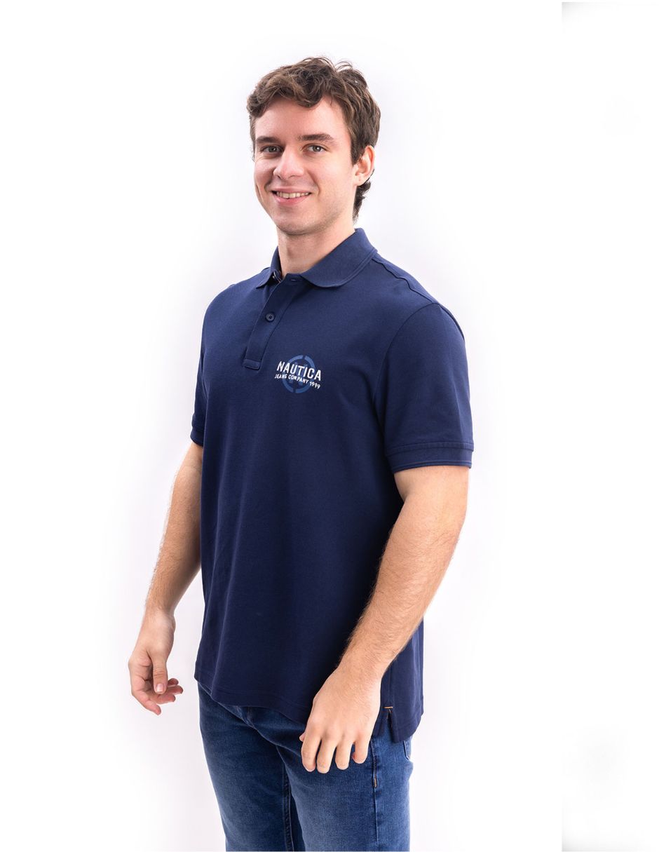 Playera nautica jeans cuello polo para hombre