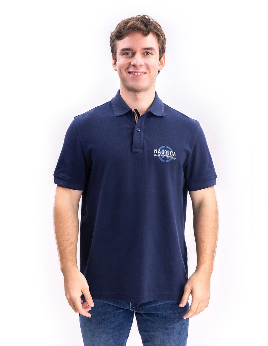 Playera nautica jeans cuello polo para hombre