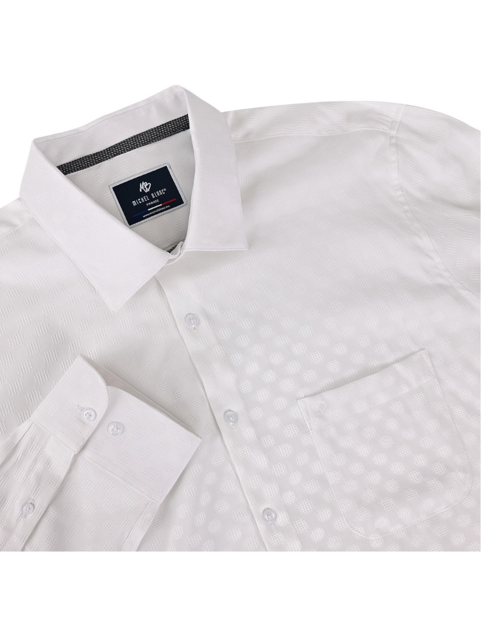 Camisa casual michel blanc manga larga para hombre