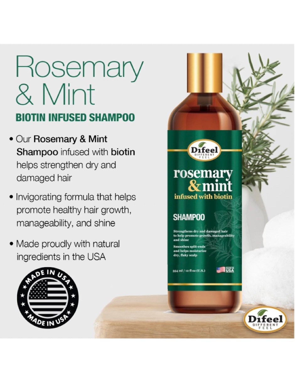 Shampoo reparador para cabello para todo tipo Rosemary Mint 355 ml 2