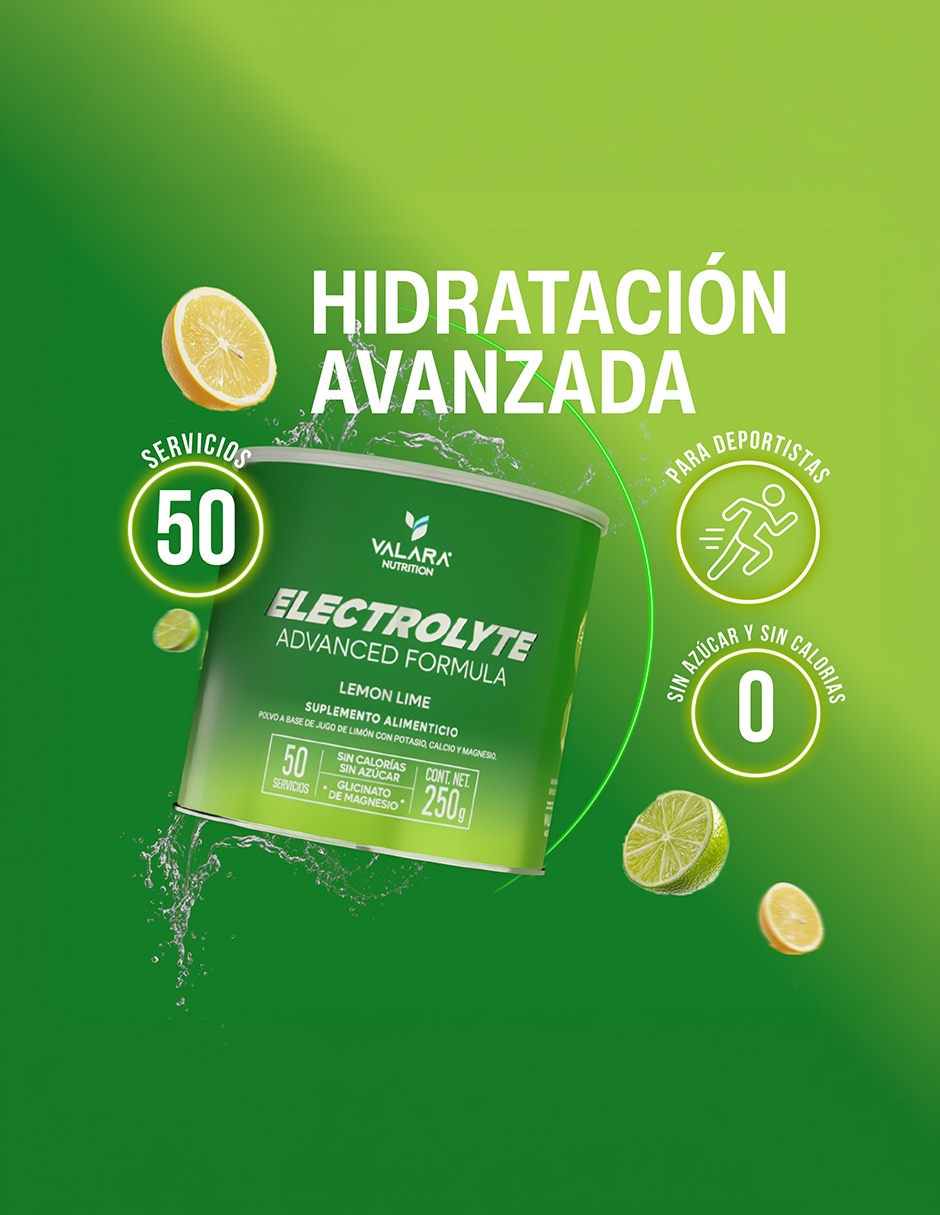 Electrolitos Valara Nutrition sabor lima limón de 250 g