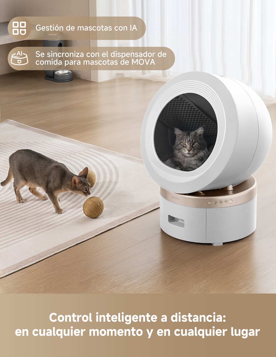 Arenero automático Mova MeowgicPod LB10 Prime capacidad de 6.5 L 6