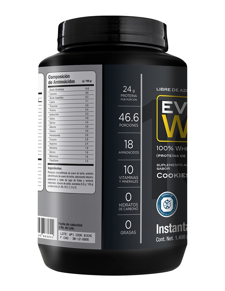 Proteina Evolutión WP100 Cookies con proteína sabor Galleta de 1400 gr 2