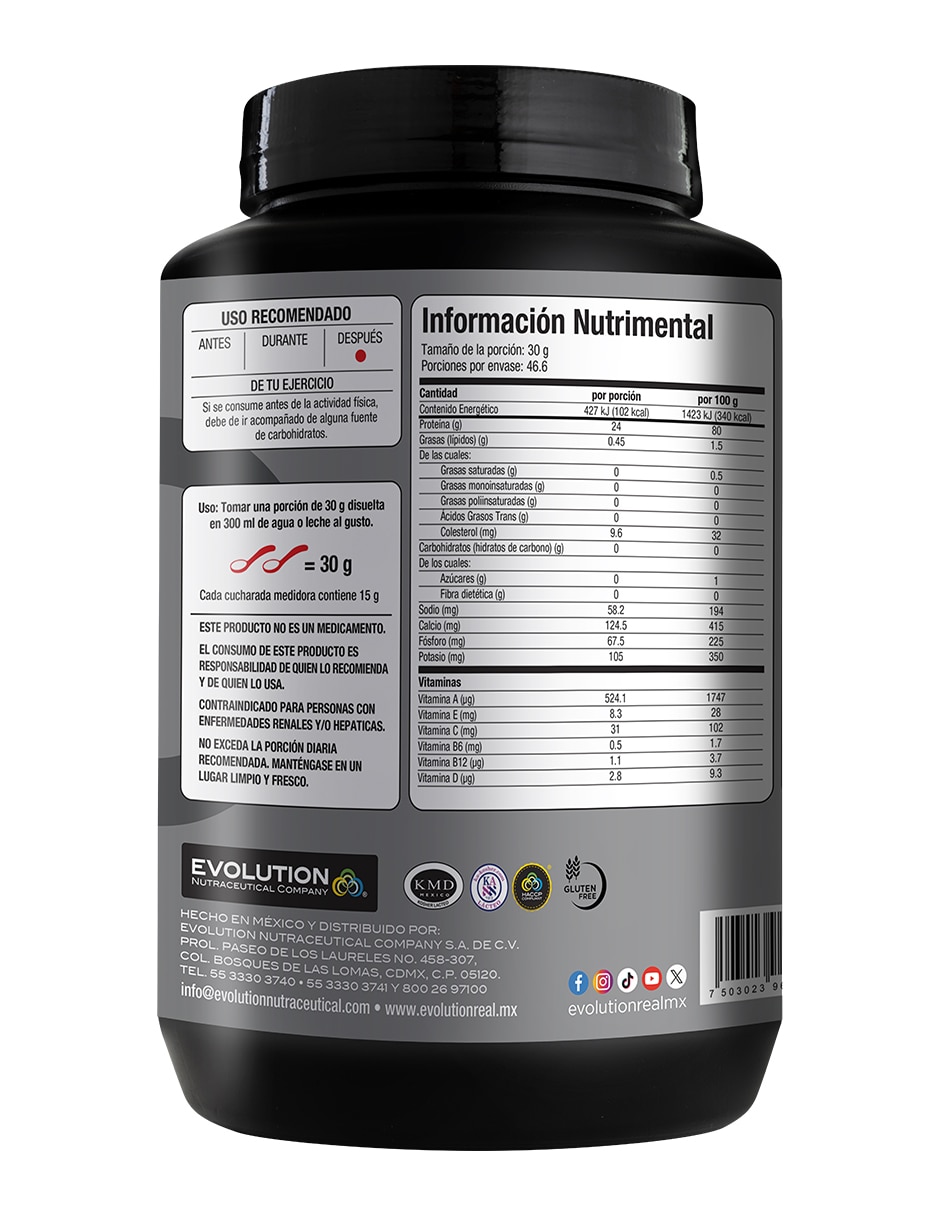 Proteina Evolutión WP100 Cookies con proteína sabor Galleta de 1400 gr 3