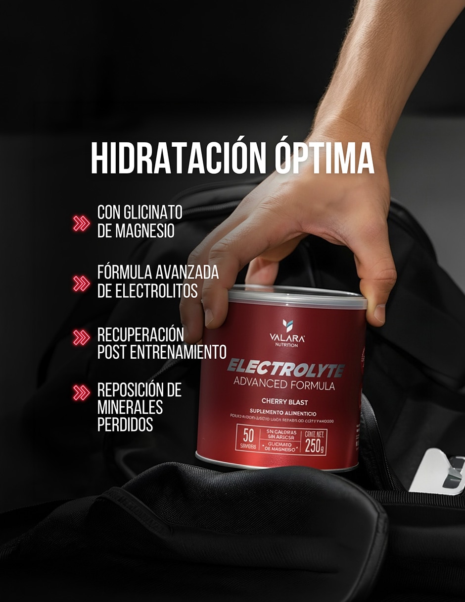 Electrolitos Valara Nutrition sabor cereza de 250g