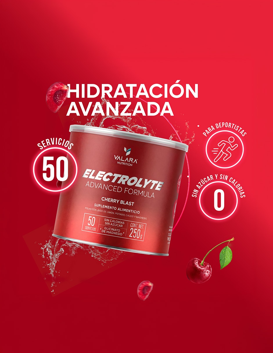 Electrolitos Valara Nutrition sabor cereza de 250g