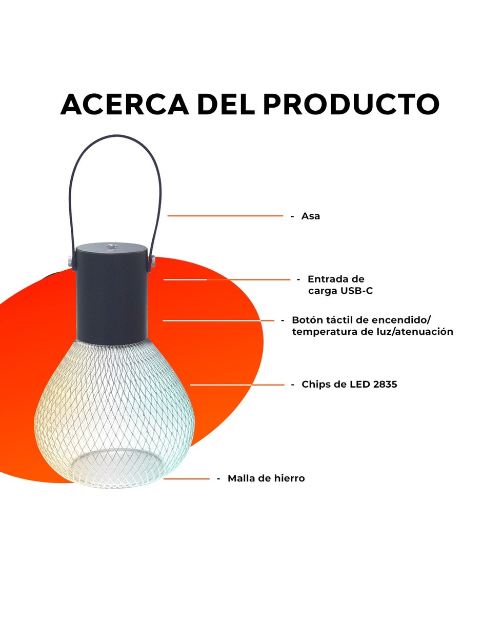 Lámpara recargable led lumbo 2