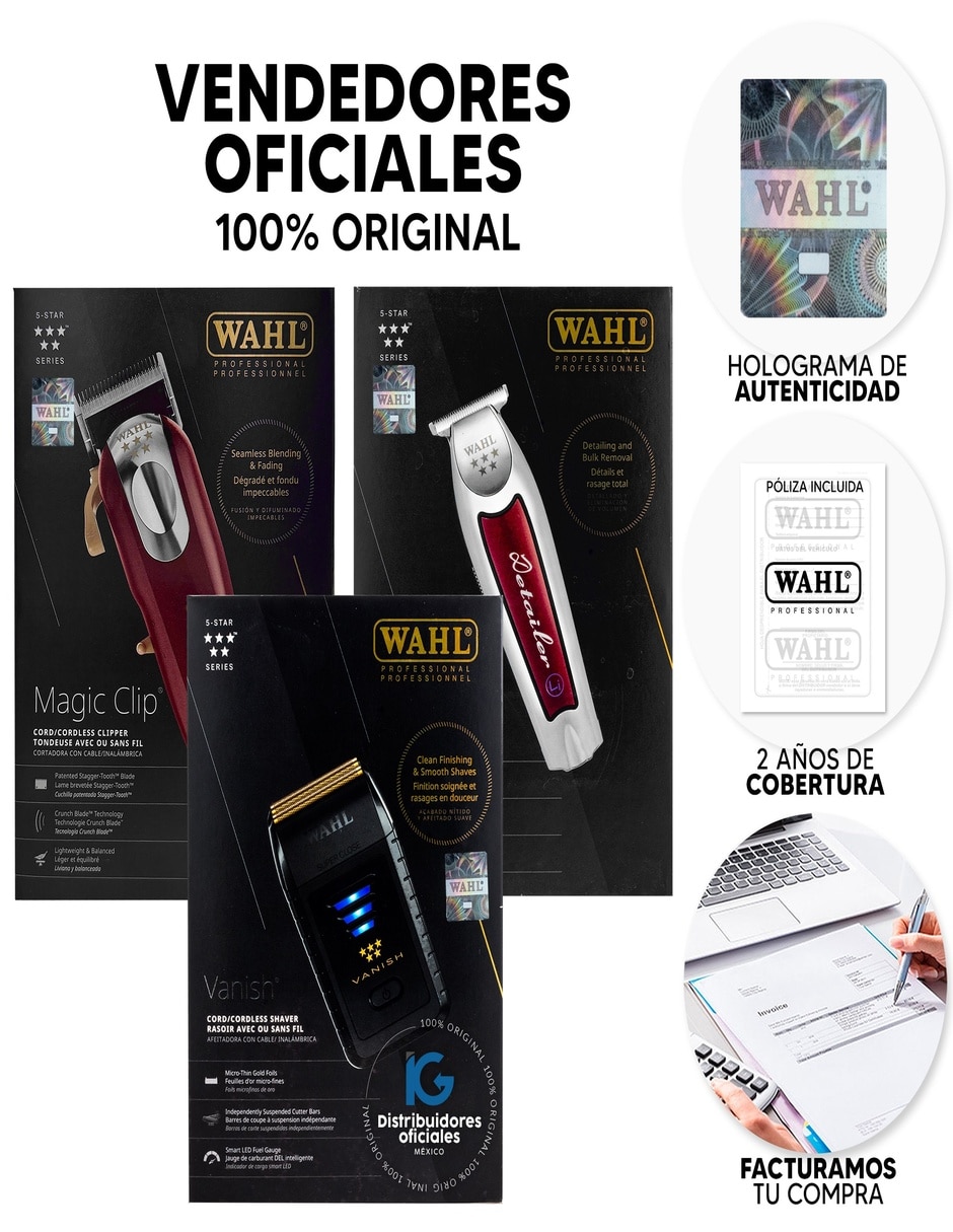 Recortadora de barba y bigote Magic Clip Cordless 8148 + Detailer Li 8171 + Vanish 8173-700 14