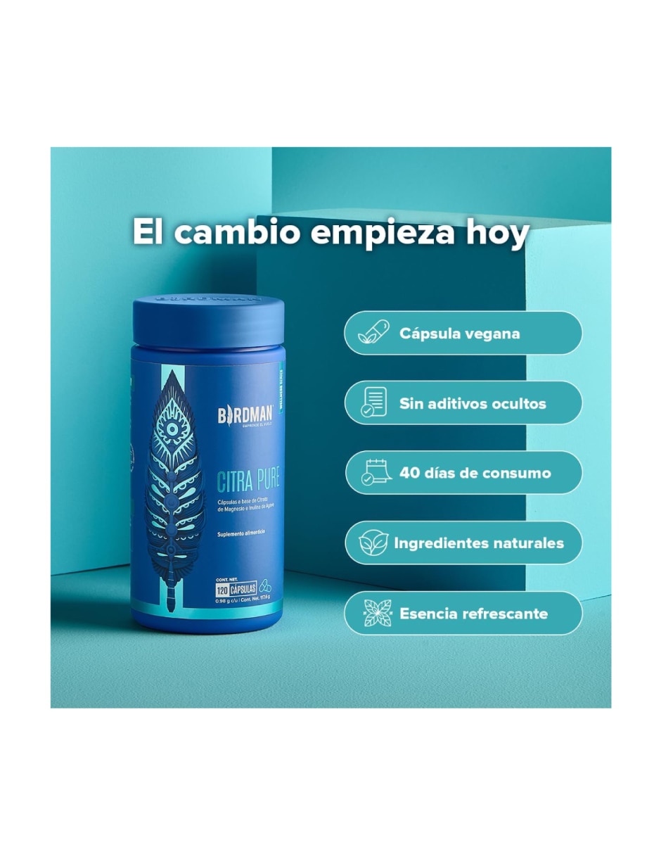 Citrato de magnesio citra pure 120 cápsulas 4