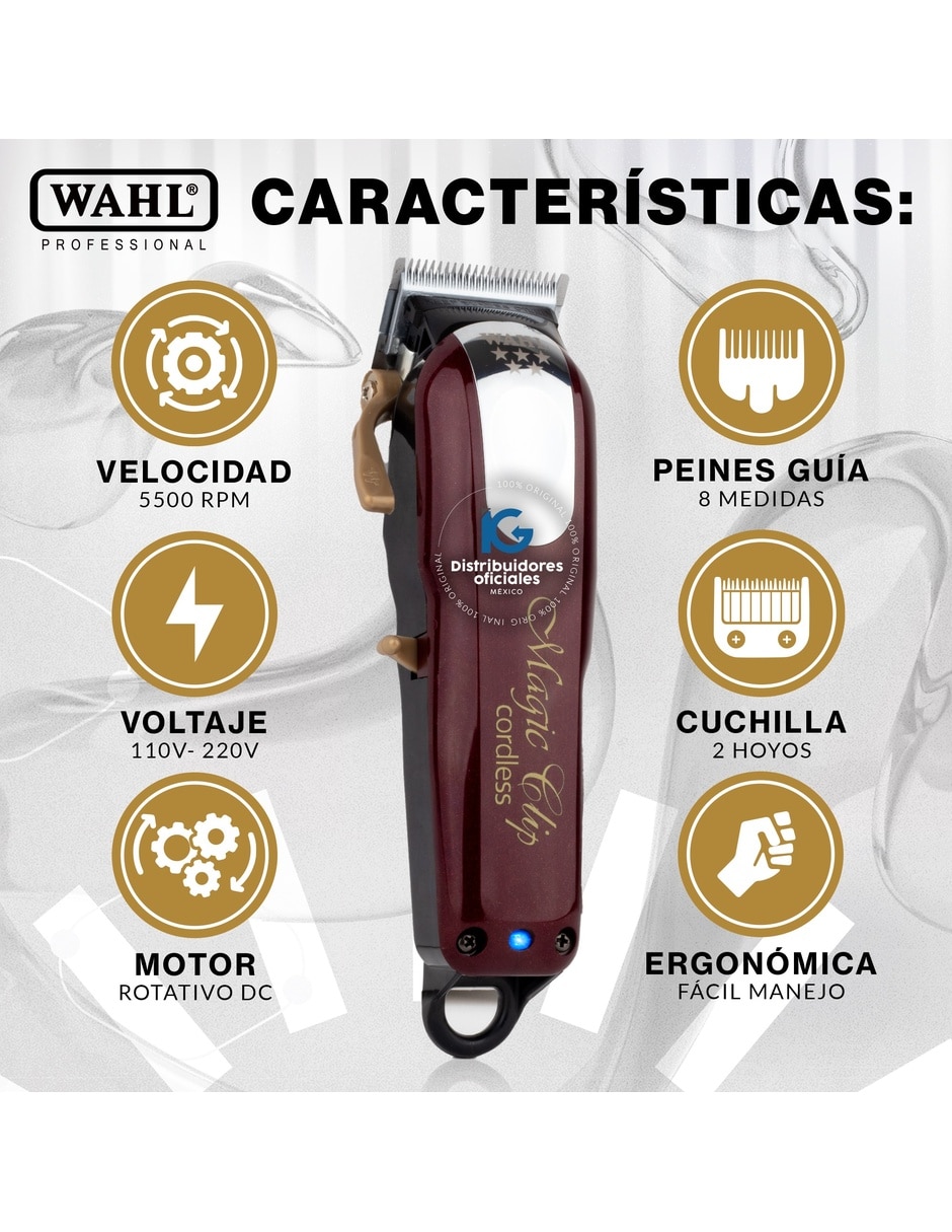 Recortadora para cabello barba y cuerpo Magic Clip Cordless + Shaver Five Star 6