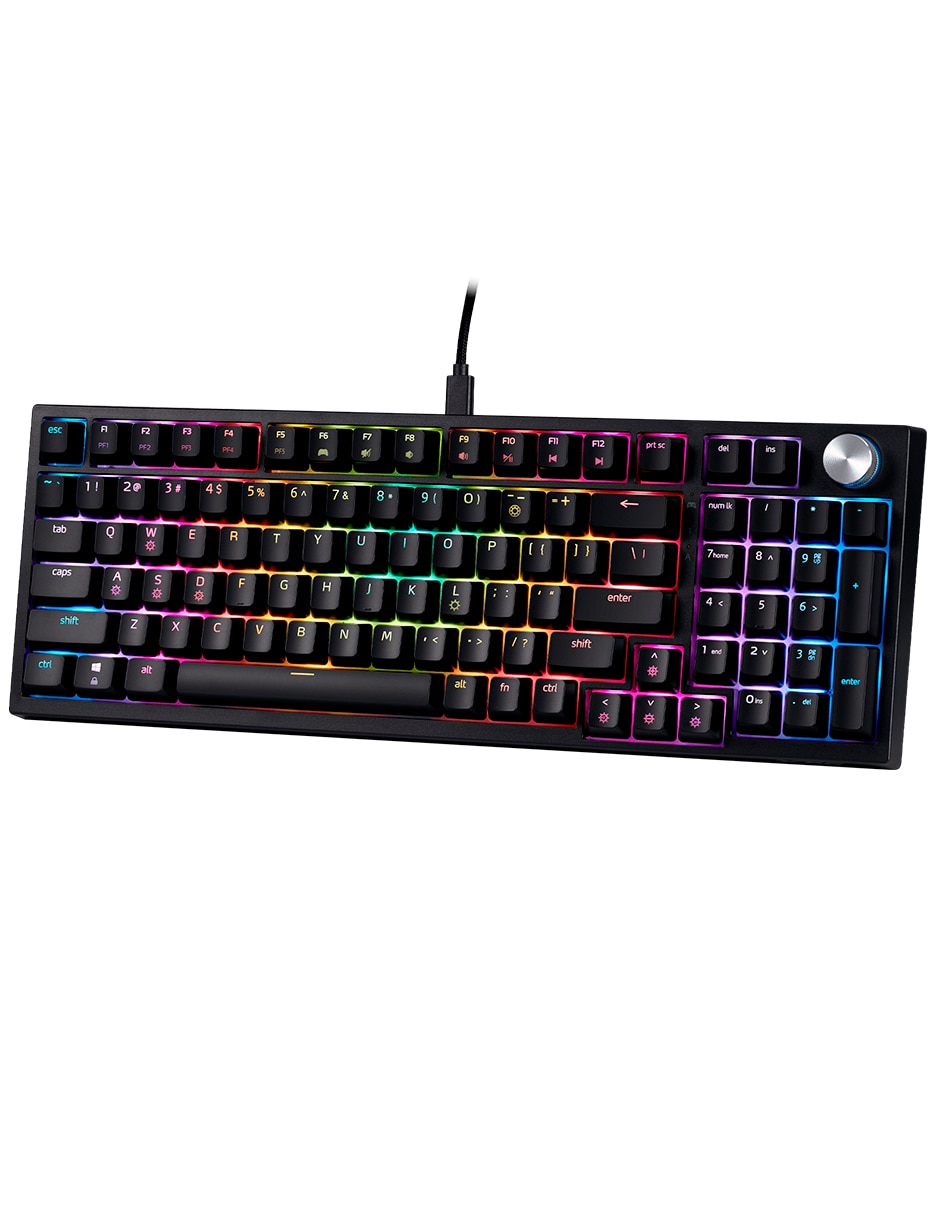 Teclado gamer USB-C QWERT inglés con interruptor Lineal (Red, Black) SORCERER 5