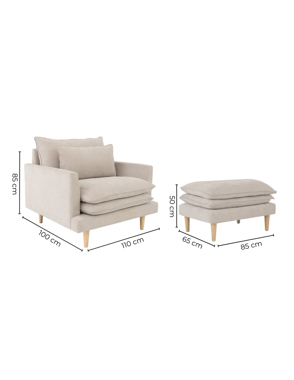 Juego de asiento con taburete Eula 13