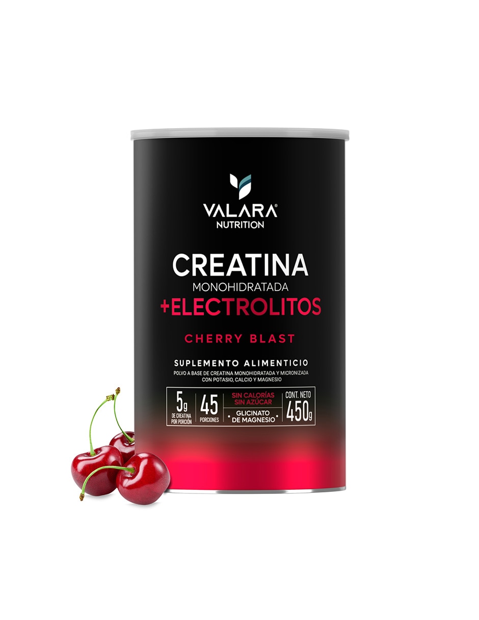 Creatina con electrolitos Valara Nutrition sabor cereza de 450g