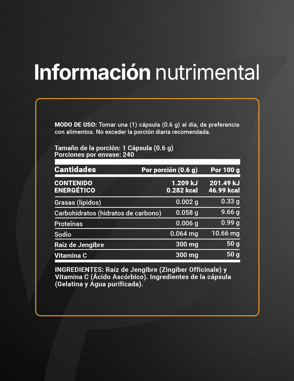 C Blend con Vitamina C Raíz de Jengibre de 240 cápsulas 3