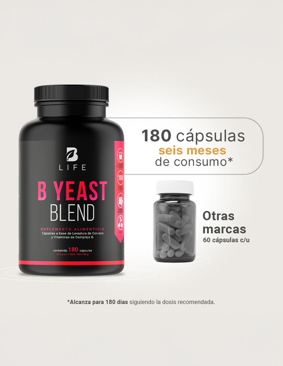 B Yeast Blend con complejo B y levadura de cerveza de 180 cápsulas 5