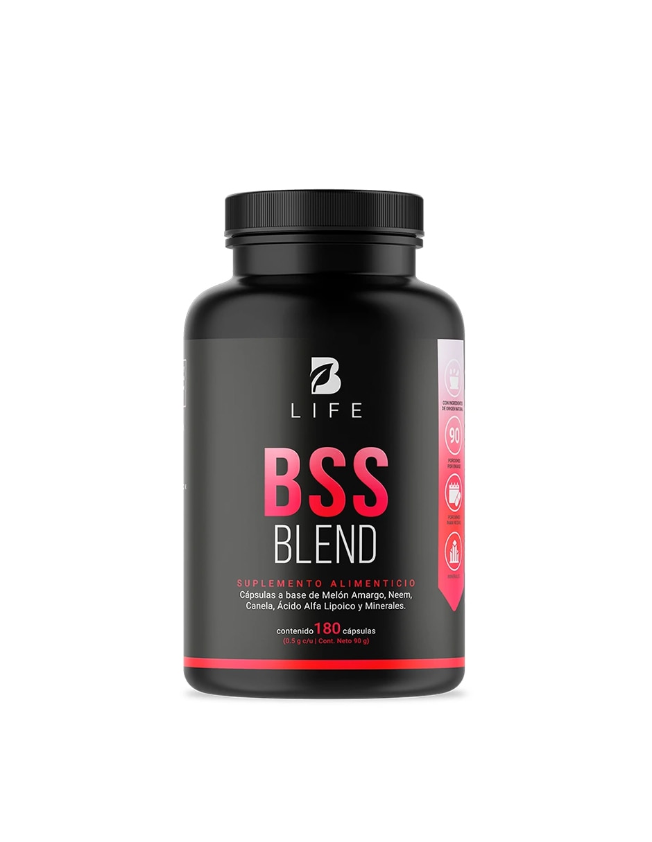 BSS Blend con melón amargo neem canela ácido alfa lipoico magnesio zinc cromo de 180 cápsulas