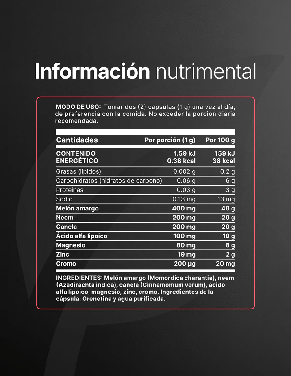 BSS Blend con melón amargo neem canela ácido alfa lipoico magnesio zinc cromo de 180 cápsulas 6