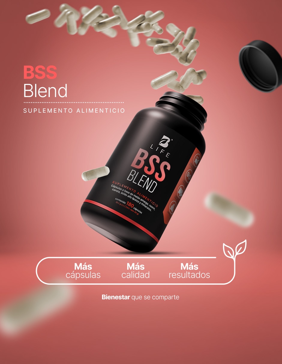 BSS Blend con melón amargo neem canela ácido alfa lipoico magnesio zinc cromo de 180 cápsulas 2