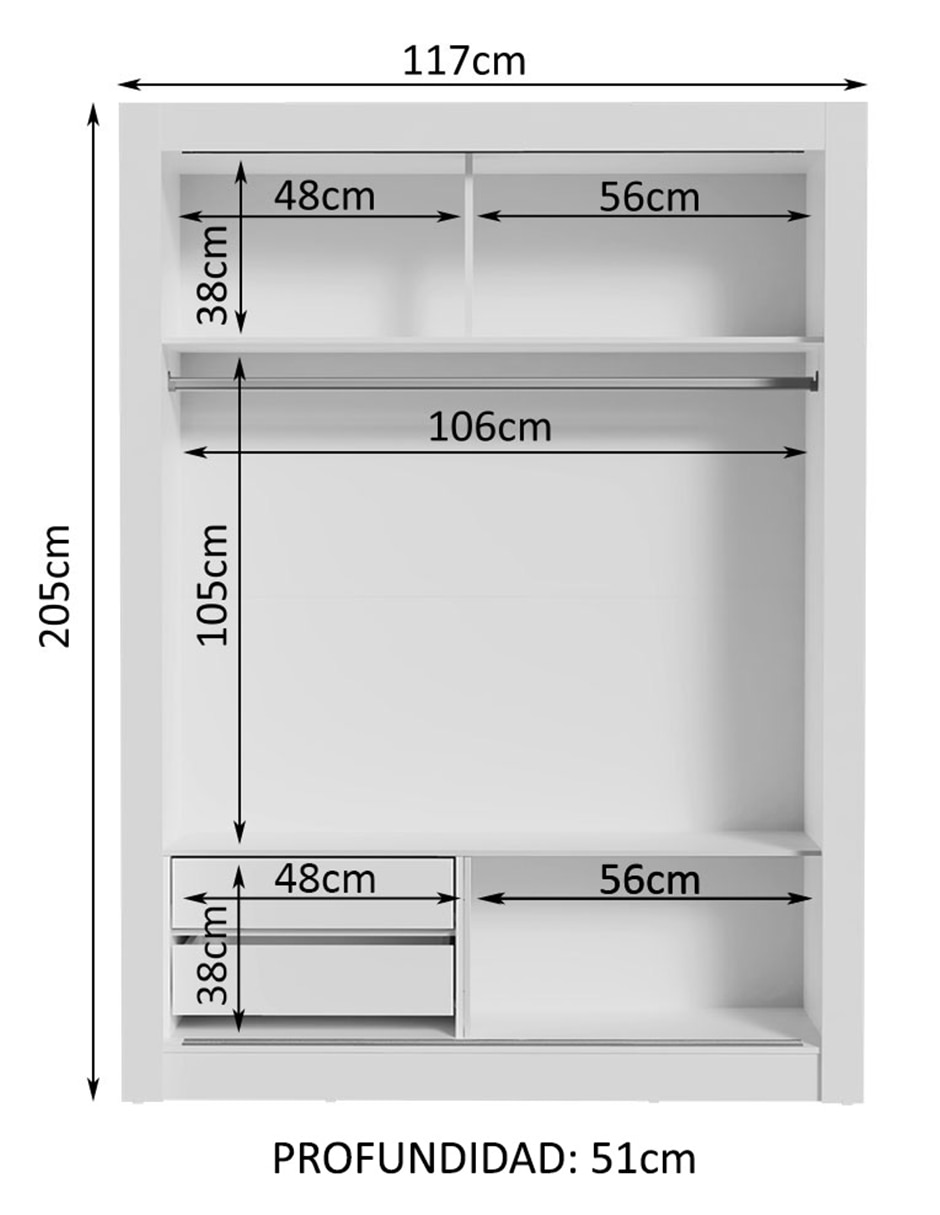 Ropero armable 1094732G de MDP 12