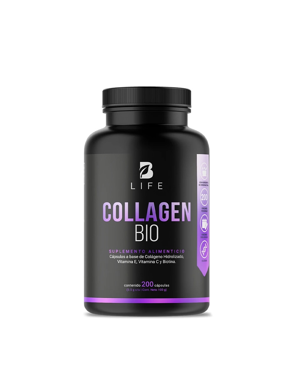 Collagen Bio con Colágeno Hidrolizado Biotina y Vitaminas de 200 cápsulas B LIFE con Colágeno Hidrolizado Biotina y Vitamina C Vitamina E sabor Sin sabor de Collagen Bio con Colágeno Hidrolizado Biotina y Vitaminas de 200 cápsulas B LIFE con Colágeno Hidrolizado Biotina y Vitamina C Vitamina E sabor Sin sabor de