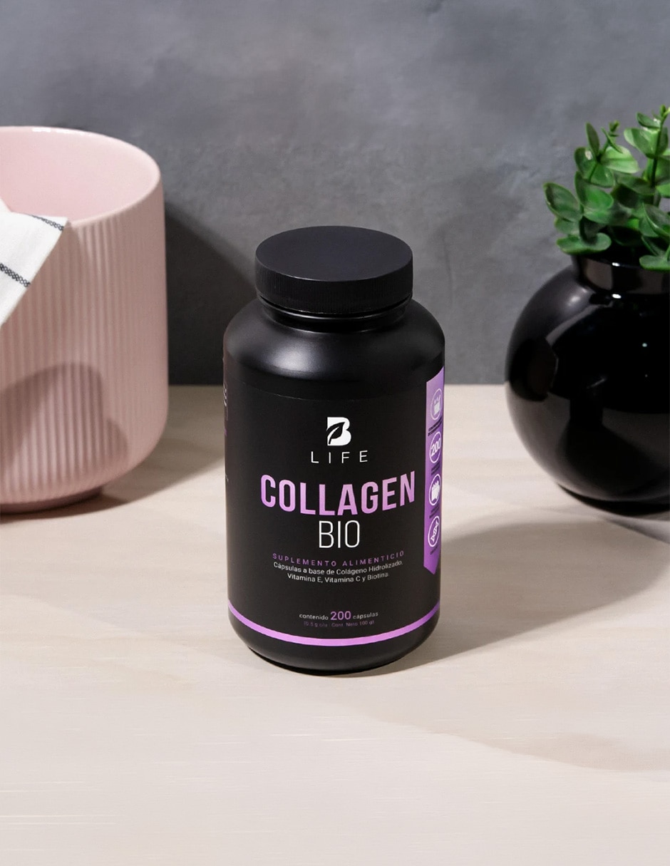 Collagen Bio con Colágeno Hidrolizado Biotina y Vitaminas de 200 cápsulas B LIFE con Colágeno Hidrolizado Biotina y Vitamina C Vitamina E sabor Sin sabor de 5