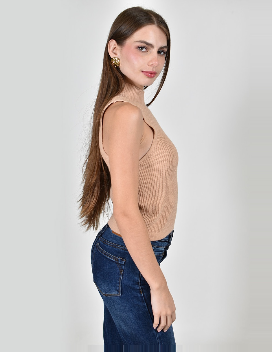 Blusa roman fashion sin manga para mujer