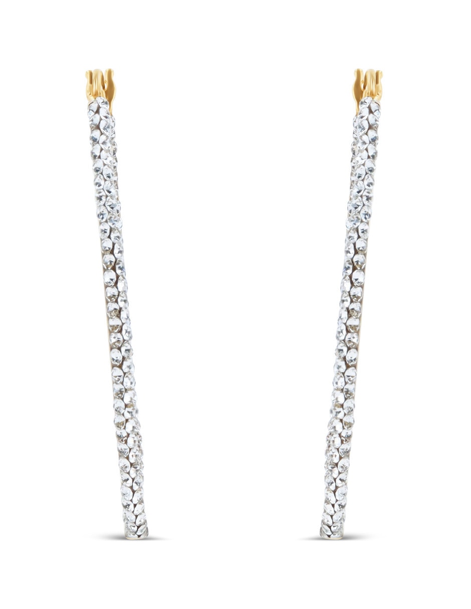 Arracadas Joyerias Bizzarro de oro amarillo 10 K con acabado brillante zirconia