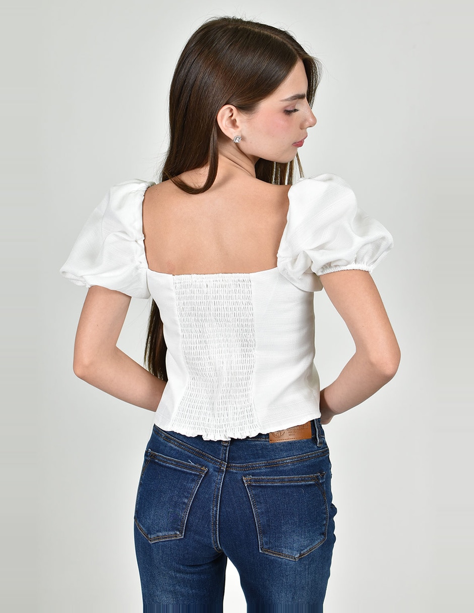 Blusa roman fashion manga corta para mujer 4