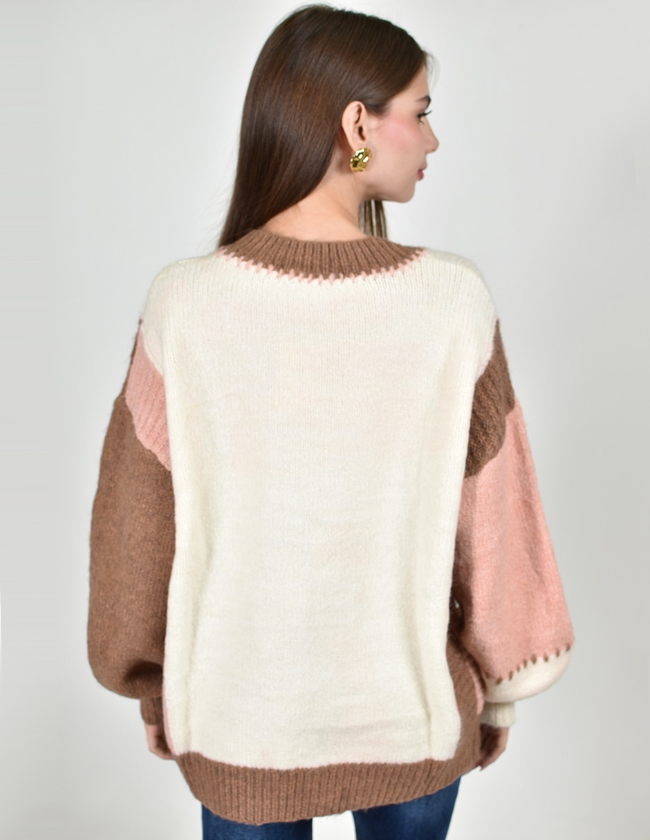 Suéter roman fashion cuello v para mujer 5
