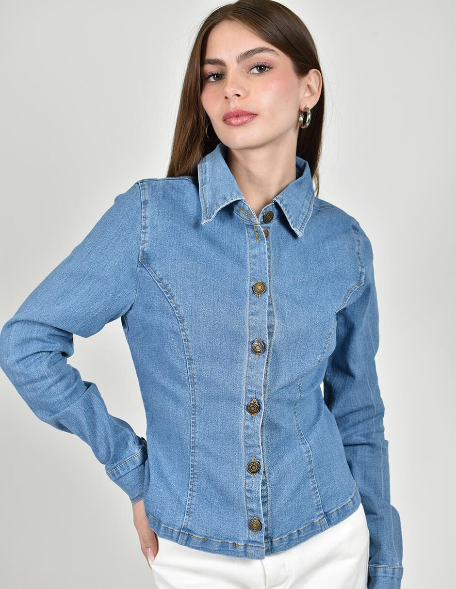 Camisa roman fashion de algodón manga larga para mujer 3