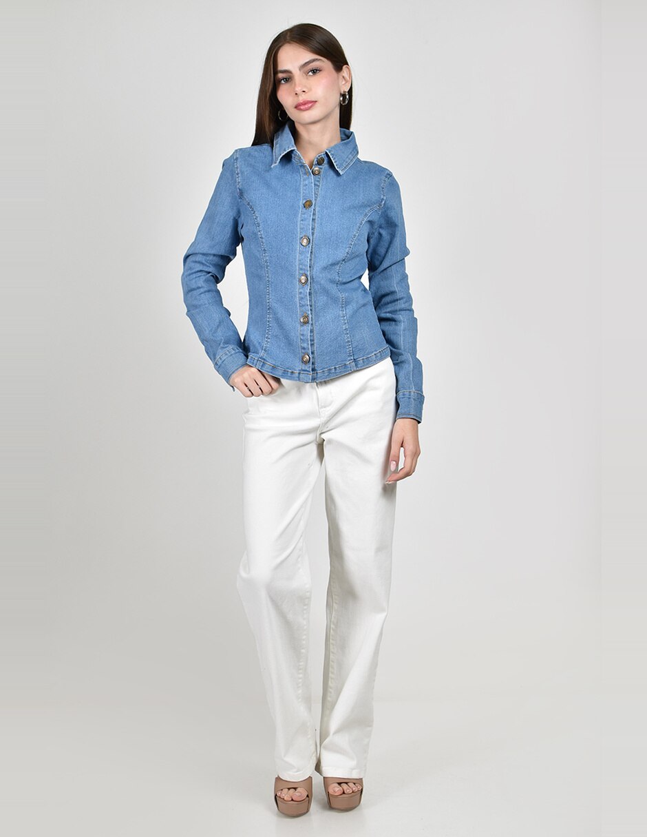 Camisa roman fashion de algodón manga larga para mujer 4