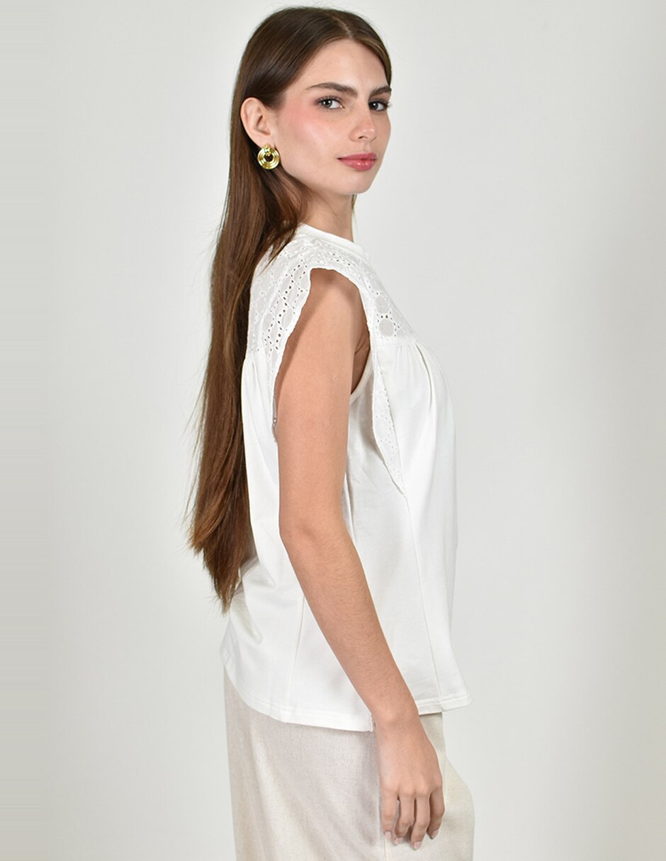 Blusa roman fashion manga corta para mujer 2