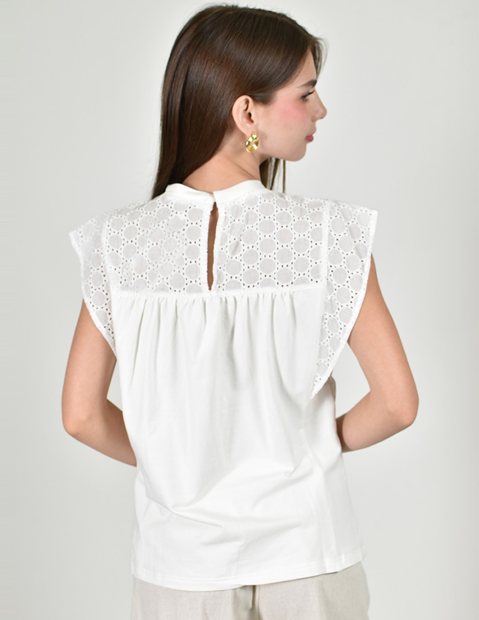 Blusa roman fashion manga corta para mujer 4
