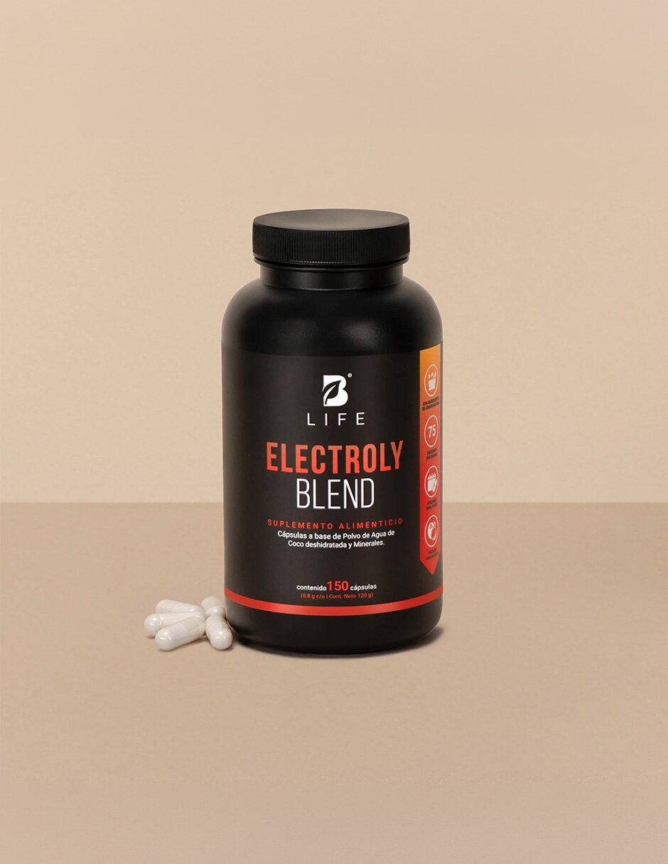 Electroly Blend B Life con polvo de agua de coco calcio fósforo potasio magnesio hierro zinc manganeso cobre de 150 cápsulas 5
