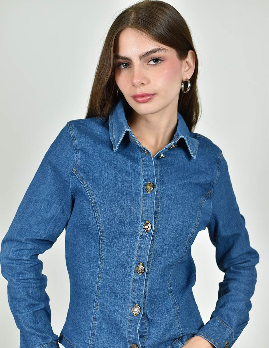 Camisa roman fashion de algodón manga larga para mujer 3