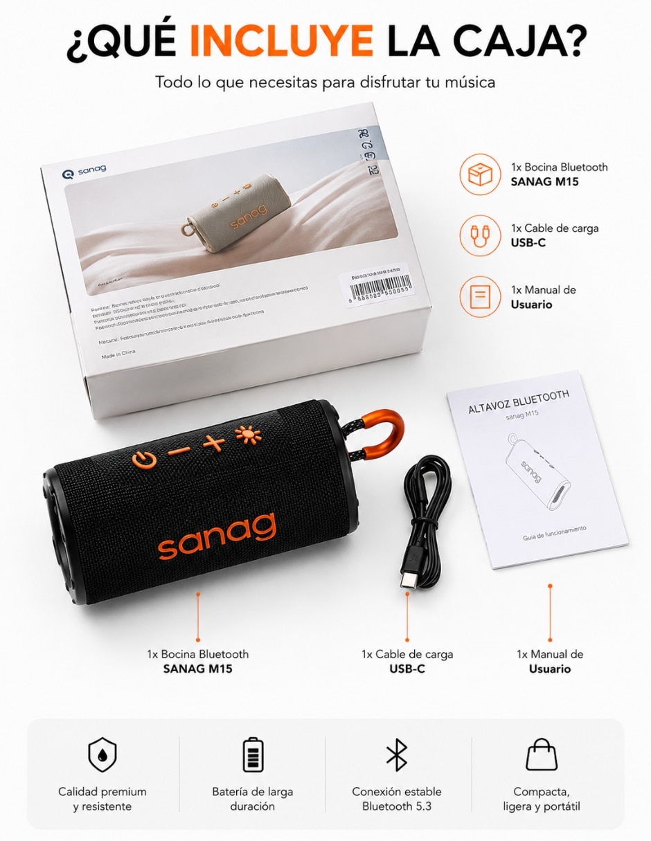 Audífonos True Wireless eg22 con bocina sanag m15 y smartwatch filwans gtr negro Inalámbrica con cancelación de audifonos 4