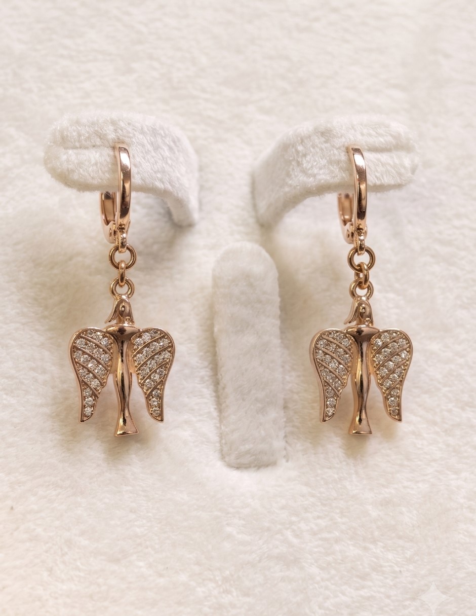 Aretes y collar de oro laminado 18 K zirconia cúbica 3