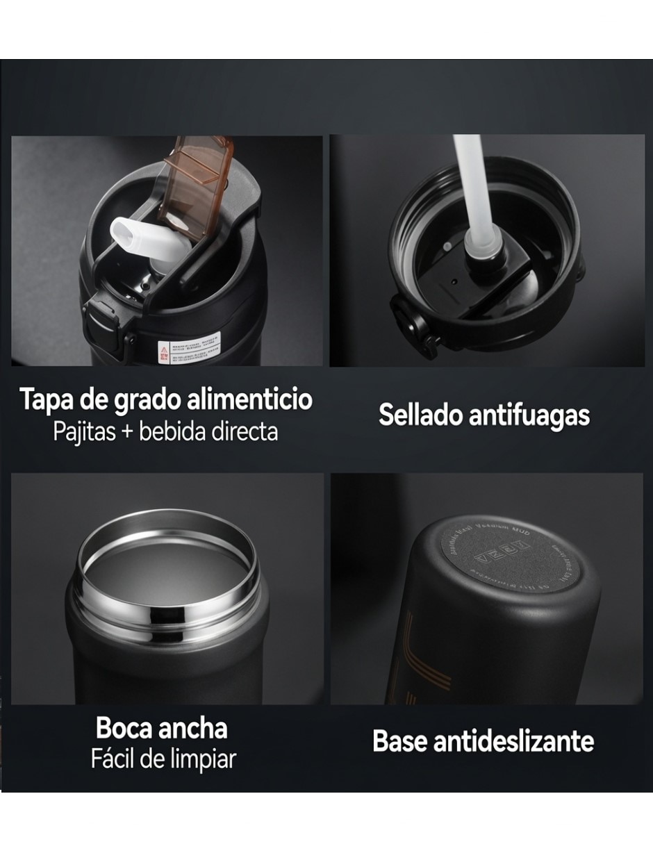 Termo de acero inoxidable con tapa rosca 6