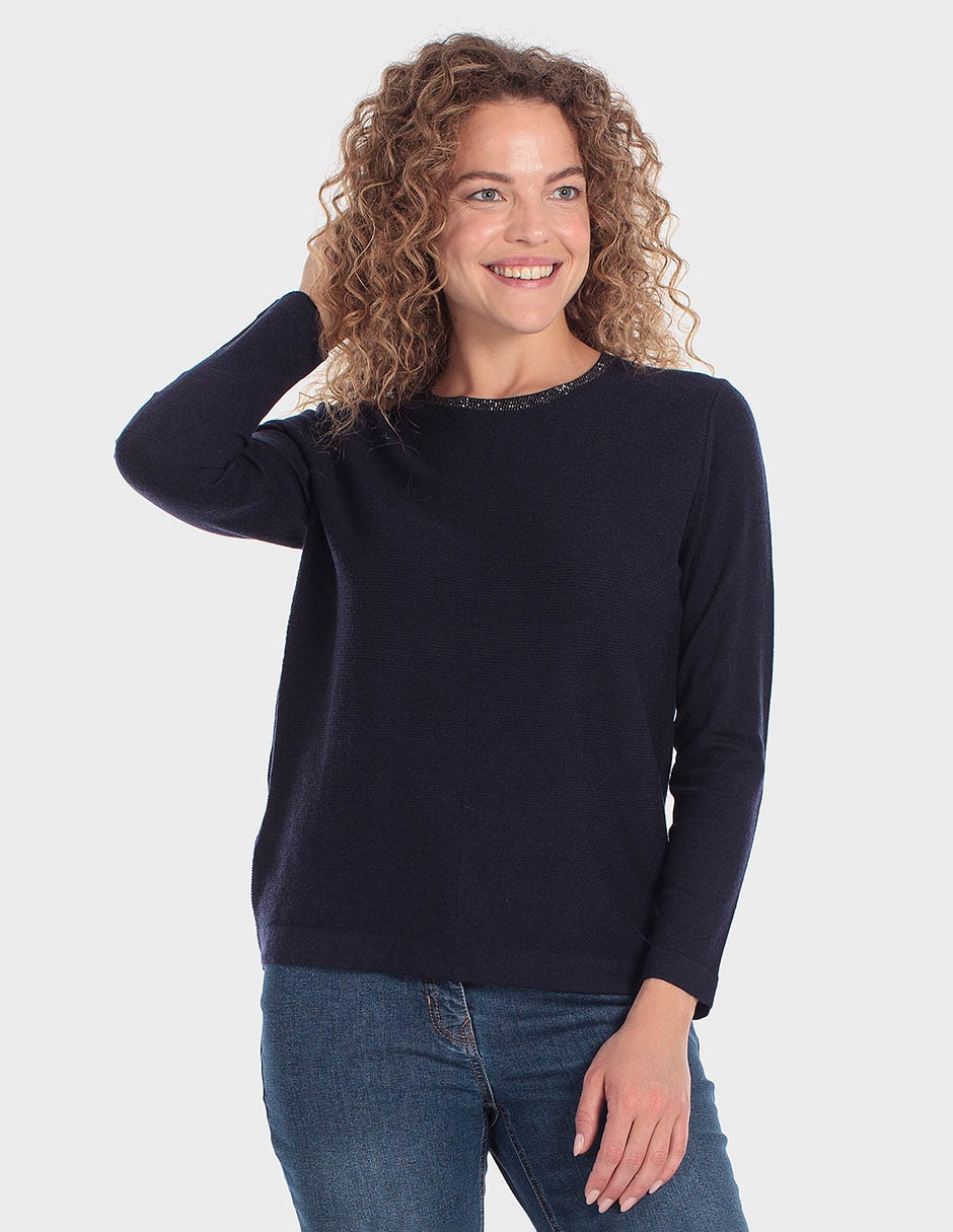 Suéter cuello redondo para mujer