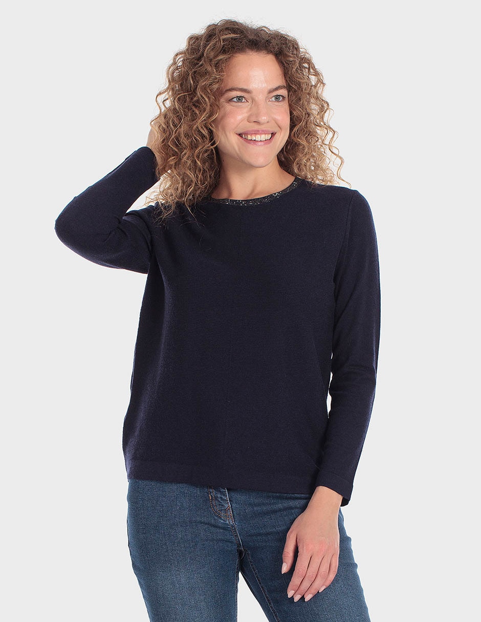 Suéter cuello redondo para mujer
