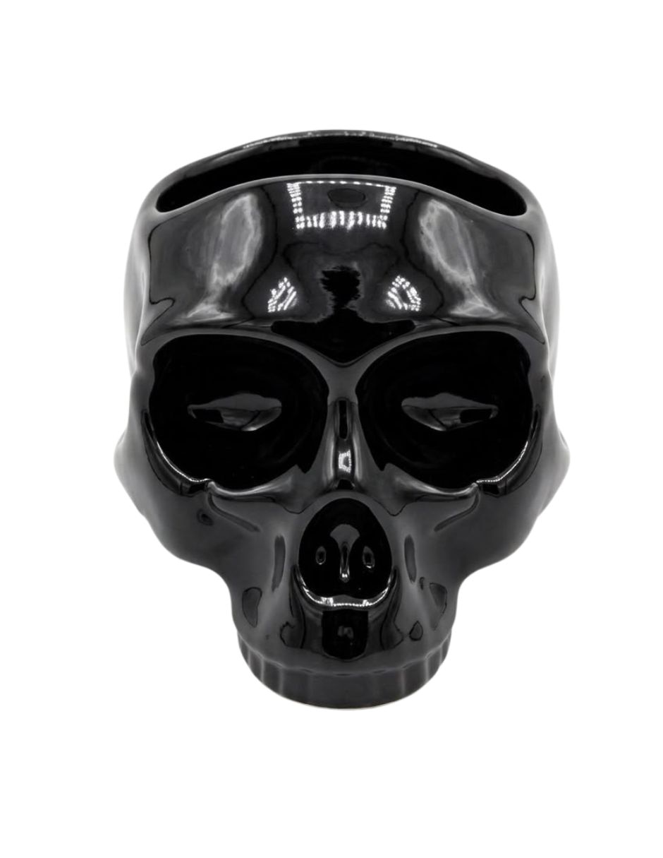 Figura decorativa de calavera de cerámica 2