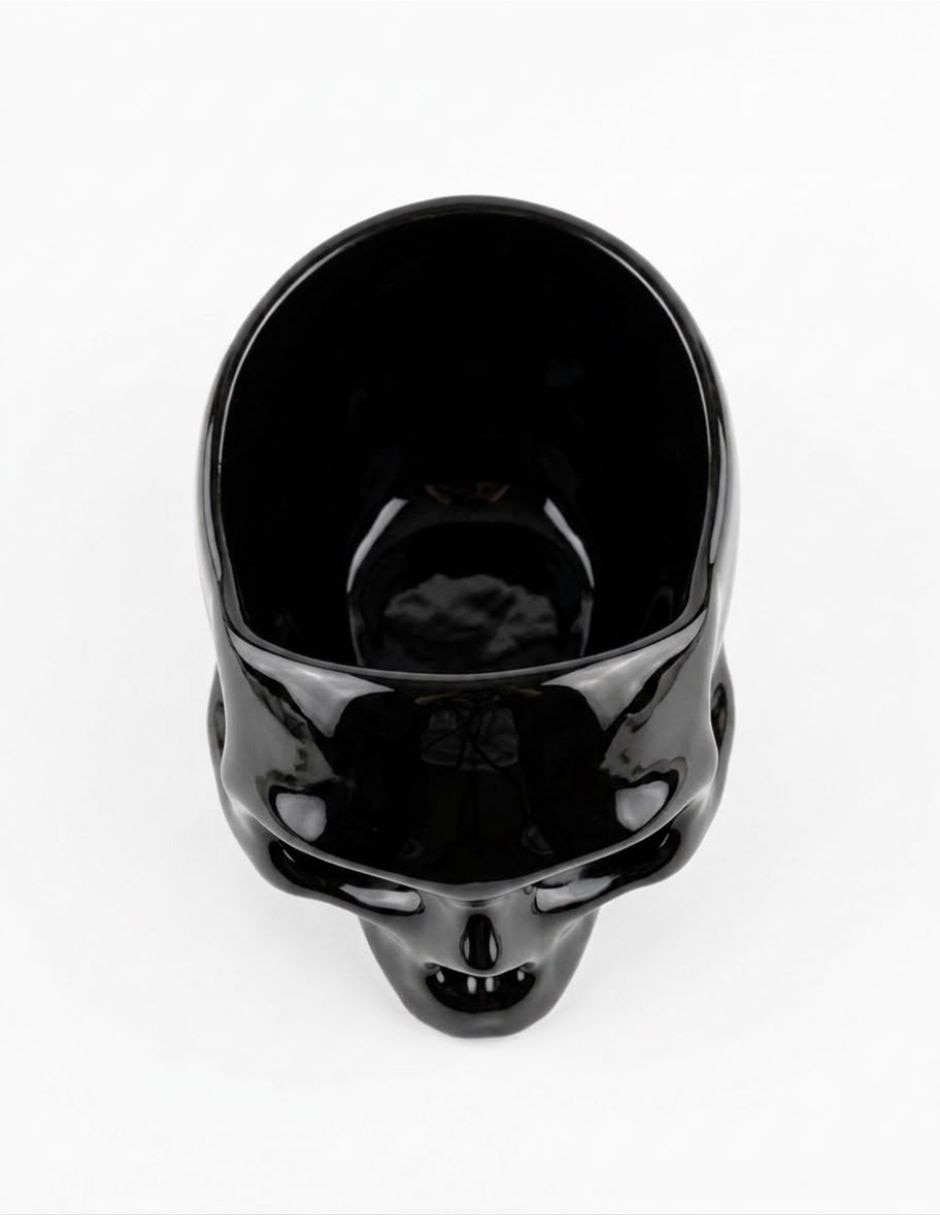 Figura decorativa de calavera de cerámica 4
