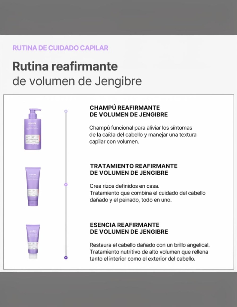 Tratamiento capilar Orjena ginger volume firming treatment tratamiento voluminizador con extracto de jengibre anticaída Orjena 2